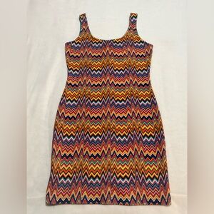 Multi color patterned bodycon mini dress